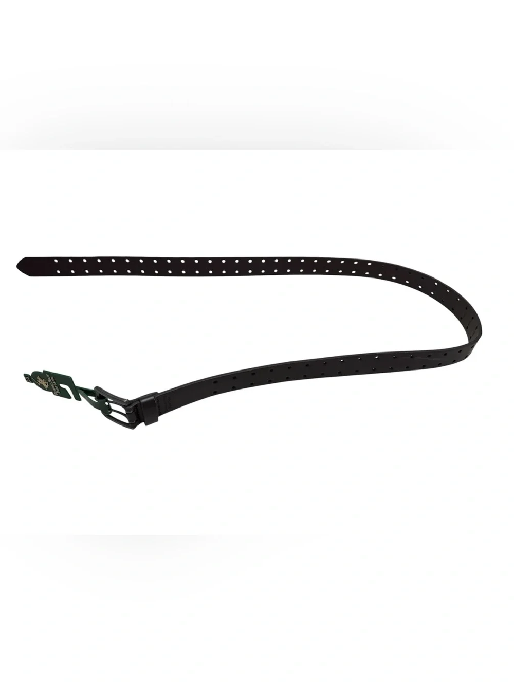 Beverly Hills Polo Club Double-Prong Perforated Leather Belt Size 50
